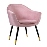 Retro Velvet Pink Accent Armchair - Artiss Lounge Chair with Barrel Back Design