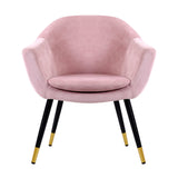 Artiss Armchair lounge chair accent armchairs retro single sofa velvet pink seat - Top-Down View