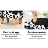 Adorable Cow-Themed Kids Ottoman Stool - Soft Fabric Footrest for Children