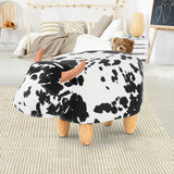 Adorable Cow-Themed Kids Ottoman Stool - Soft Fabric Footrest for Children