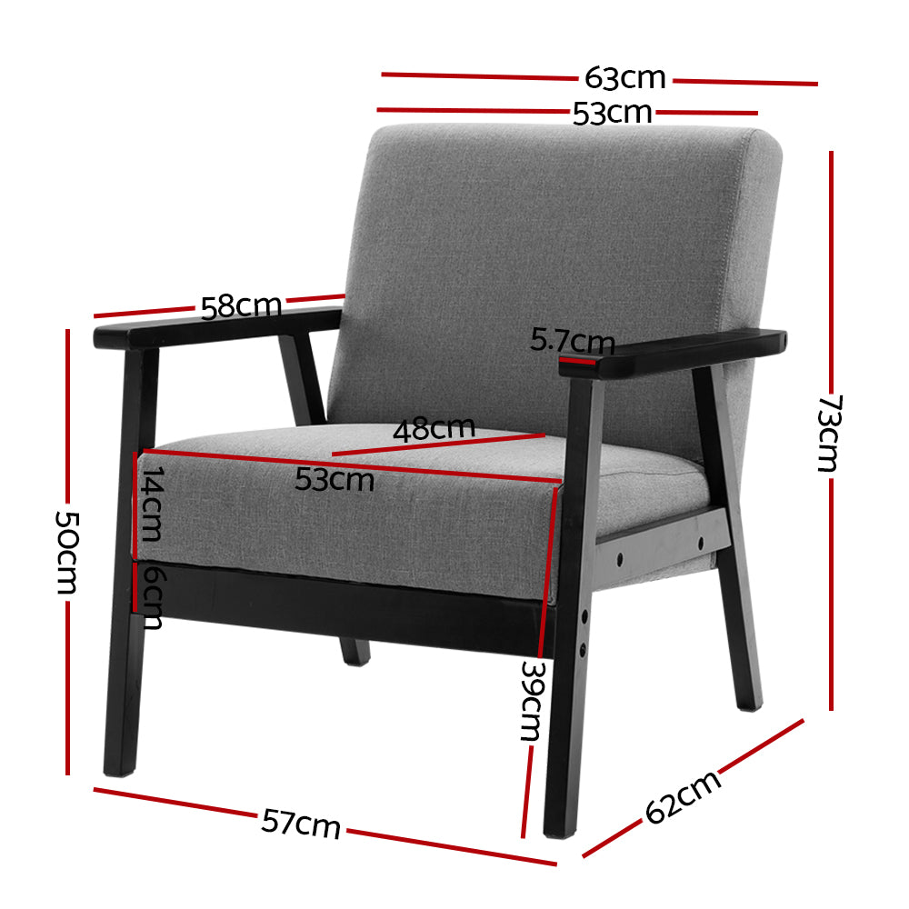 Skane Upholstered Dining Armchair - Black & Grey