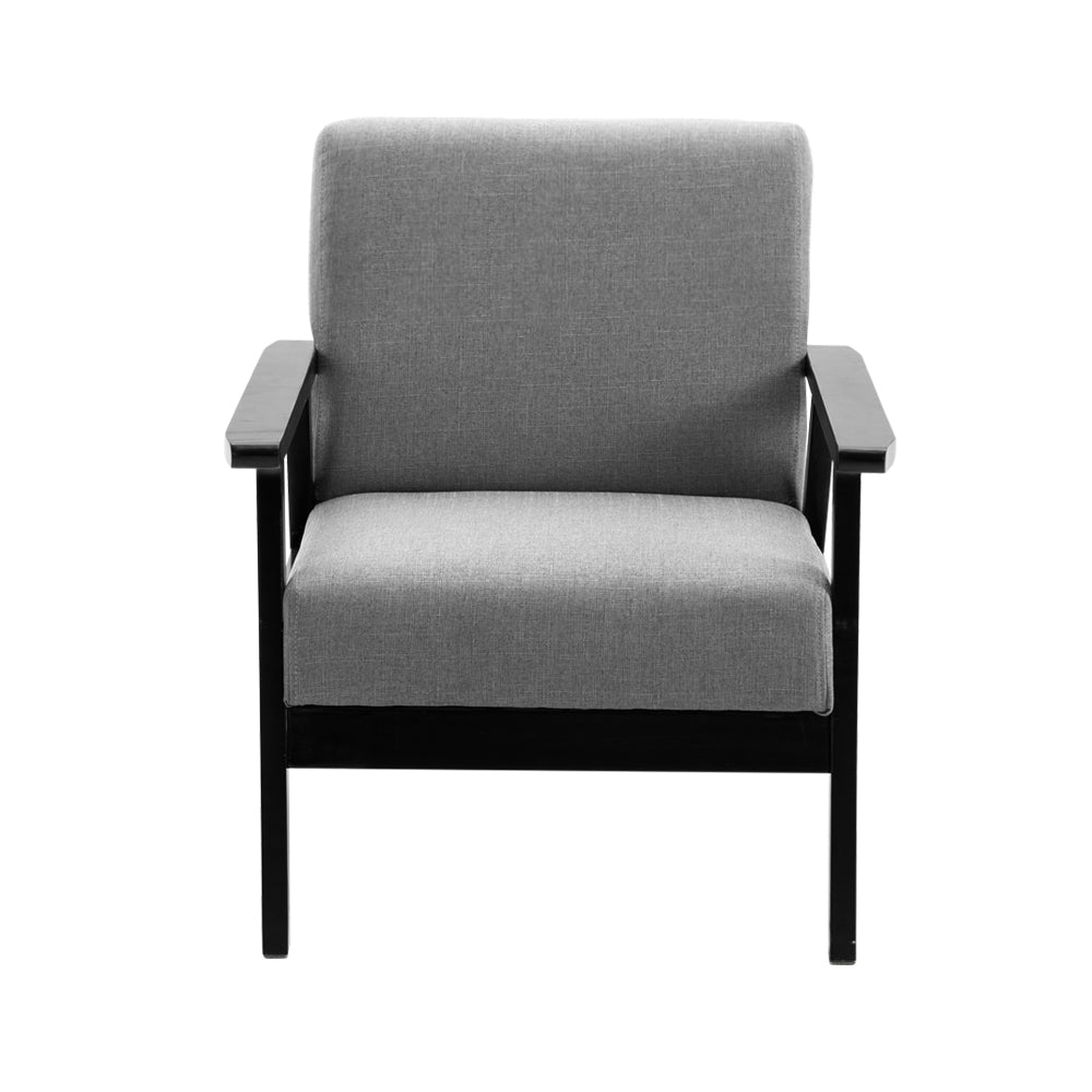 Skane Upholstered Dining Armchair - Black & Grey