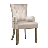 Cayes Velvet Upholstered French Provincial Dining Chair in Retro Camel