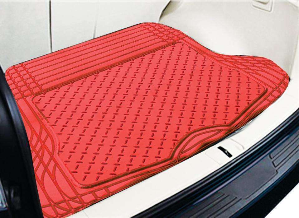 Aluminium Style 1-Piece Boot Mat in Red - Heavy Duty Rubber/Aluminium Finish