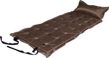 ComfortQuest 21-Point Self-Inflating Satin Air Bed with Pillow - BROWN