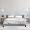 Milano Sienna Luxury Bed Frame Base And Headboard Solid Wood Padded Linen Fabric Grey King