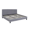 Milano Sienna Luxury Bed Frame Base And Headboard Solid Wood Padded Linen Fabric Grey King
