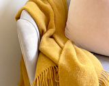 Chic Mustard Brighton Blanket - Premium 100% NZ Wool