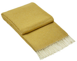 Elegant Mustard Merino Wool Blend Luxury Throw Blanket