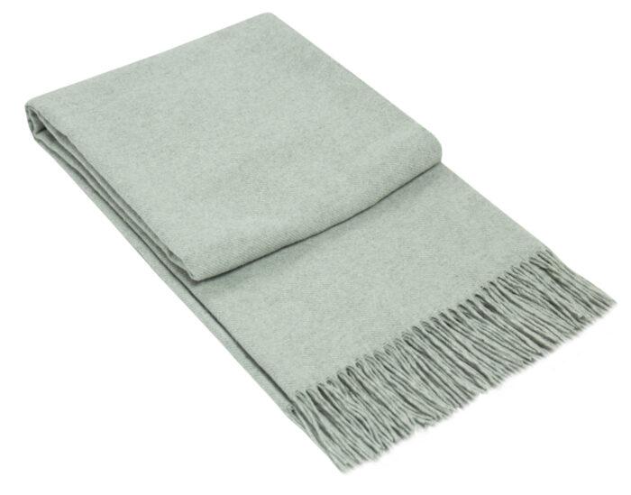 Sleek Light Grey Merino Wool Throw Blanket - Paddington Collection