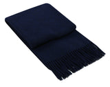 Soho Navy Wool Blend Throw Blanket