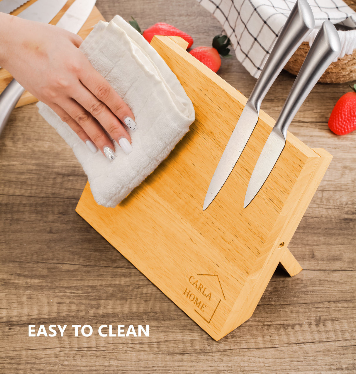 Elegant Bamboo Magnetic Knife Holder for Space-Saving Kitchen Organization