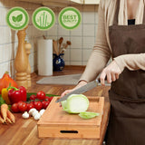 Bamboo Chopping Board Set with 4 Storage Containers and Mobile Stand - Perfect Kitchen Gift