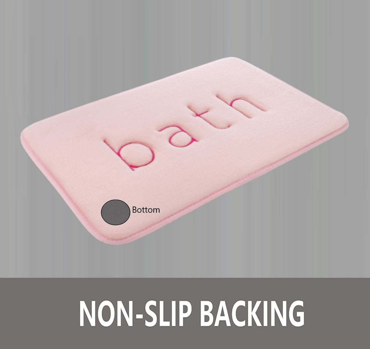 Plush Memory Foam Bath Mat with Velvet Finish for Ultimate Comfort (60 x 40 cm, Pink)