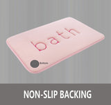 Plush Memory Foam Bath Mat with Velvet Finish for Ultimate Comfort (60 x 40 cm, Pink)