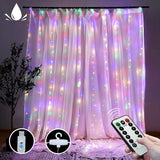 Multicolor 300 LED Curtain Fairy Lights with 8 Modes and Remote Control for Bedroom Decor (3m x 3m)