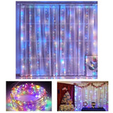 Multicolor 300 LED Curtain Fairy Lights with 8 Modes and Remote Control for Bedroom Decor (3m x 3m)