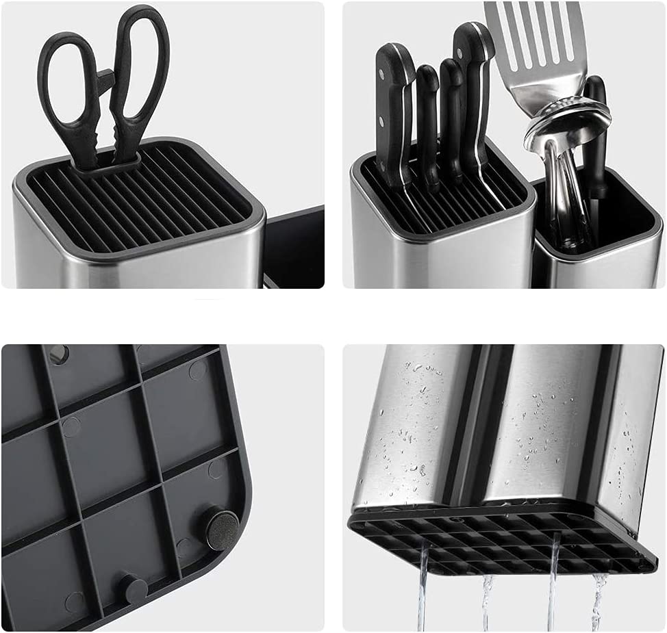 Dual-Function Stainless Steel Knife Organizer for Kitchen