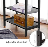 Industrial 2-Tier Shoe Storage Bench with Magazine Sling