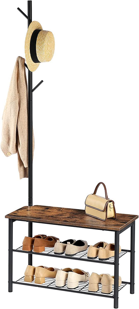 Versatile Coat Rack and Shoe Bench for Compact Living Spaces