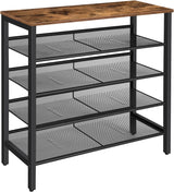 Compact 5-Tier Shoe Storage Bench with Industrial Design