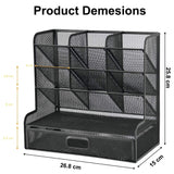 All-in-One Mesh Desk Organizer for Home and School Use