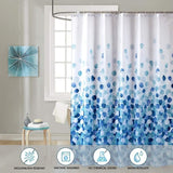 Stylish Blue Shower Curtain with 12 Hook Set for Bathrooms - 180 x 180 cm