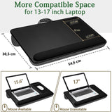 Compact Portable Laptop Desk with Mouse Pad, Phone Holder, and Device Ledge for Home Office (Black, 40cm)