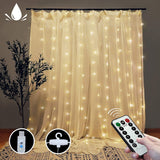 Warm White 300 LED Curtain String Lights with Remote Control - 8 Modes for Bedroom Decor (300 x 300cm)