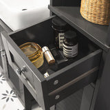 Modern Black Freestanding Tall Storage Cabinet for Bathroom - 170 cm