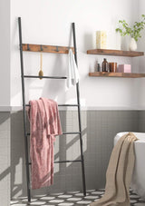 Multi-Purpose 5-Tier Towel and Coat Rack with Removable Hooks for Home Use