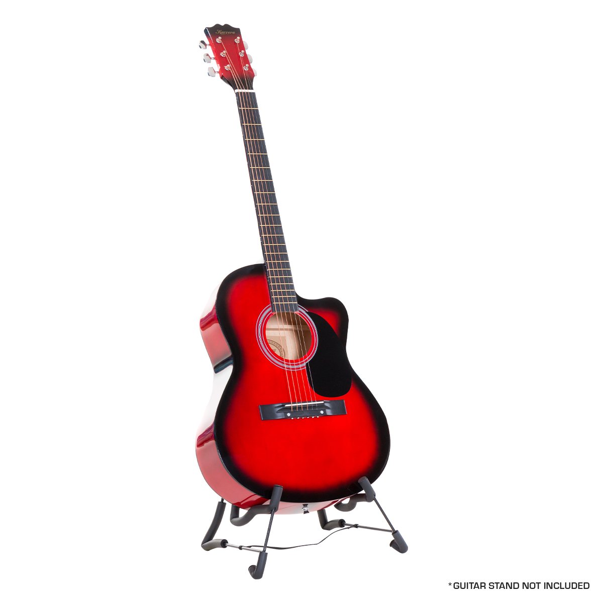 Karrera 40-Inch Acoustic Guitar with Cutaway Design - Vibrant Red