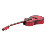 Karrera 40-Inch Acoustic Guitar with Cutaway Design - Vibrant Red