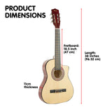 Karrera 38-Inch Cutaway Acoustic Guitar Bundle with Weatherproof Bag - Natural Finish