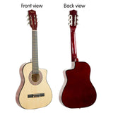 Karrera 38-Inch Cutaway Acoustic Guitar Bundle with Weatherproof Bag - Natural Finish