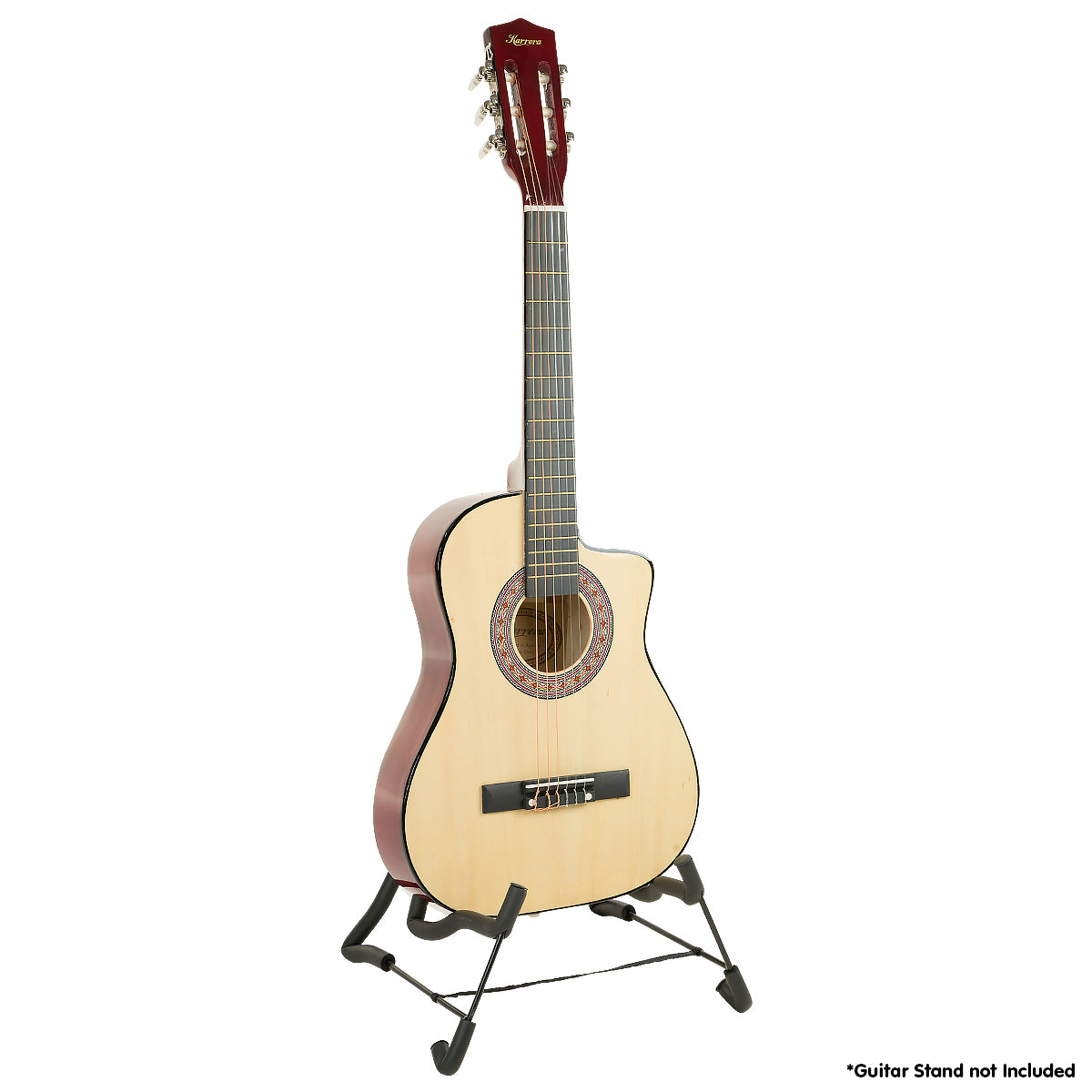 Karrera 38-Inch Cutaway Acoustic Guitar Bundle with Weatherproof Bag - Natural Finish