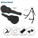 Karrera 38in Cutaway Acoustic Guitar Starter Kit with Bag and Accessories - Sunburst Finish