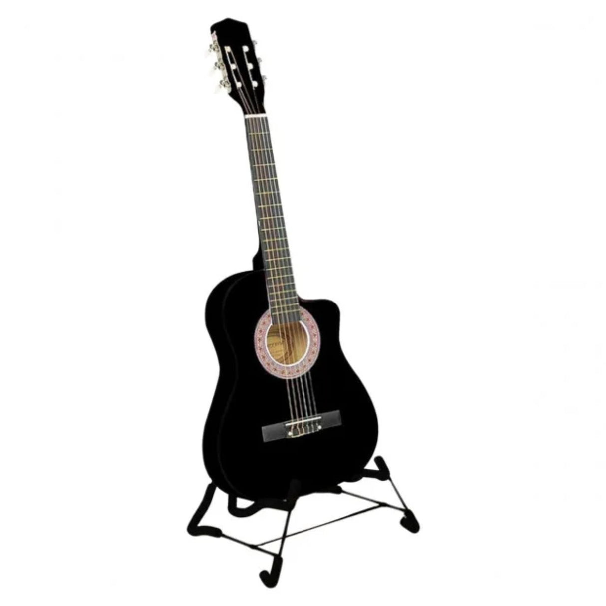 Karrera 38-Inch Premium Cutaway Acoustic Guitar Bundle with Accessories - Black