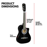 Karrera 38-Inch Premium Cutaway Acoustic Guitar Bundle with Accessories - Black