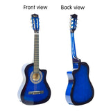 Karrera 38in Cutaway Acoustic Guitar Bundle with Accessories - Blue Burst