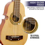 Karrera 25-Inch Puerto Rican Cuatro Guitar - Glossy Natural Finish