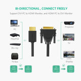 UGREEN 3M HDMI to DVI 24+1 Cable for Stable Signal Transmission