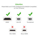 UGREEN 18CM Mini DisplayPort to HDMI Female Converter Cable (Model 10460)