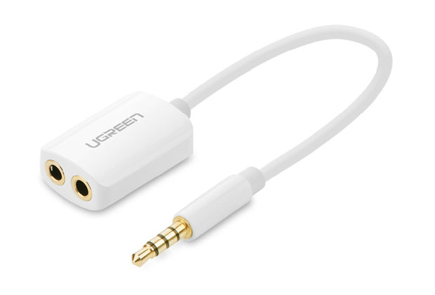 UGREEN Dual 3.5mm Female Headset Splitter Adapter - White (Model 10789)