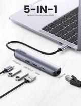 UGREEN 5-in-1 Ultra Slim USB-C Hub with HDMI and Ethernet