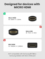 UGREEN Micro HDMI to HDMI Female Adapter Cable - High Speed 4K Support