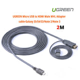 UGREEN 2M MHL Micro USB 11 Pin to HDMI Cable Adapter (20139)