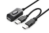 UGREEN 10M USB 2.0 Active Extension Cable with 5M Power Supply