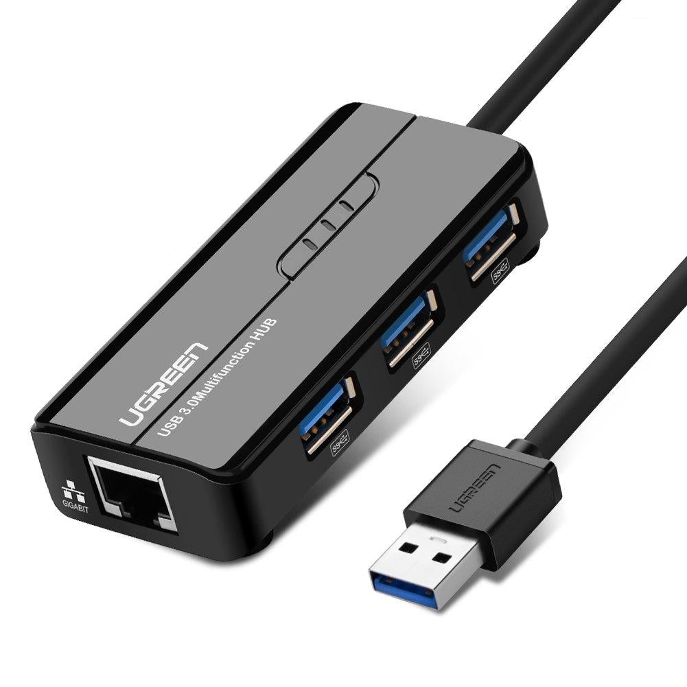 UGREEN 3-Port USB 3.0 Hub with Gigabit Ethernet Adapter (20265)