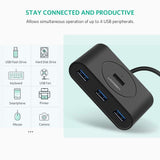 UGREEN 4-Port USB 3.0 Hub - 50CM Black (Model 20290)